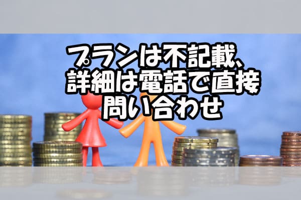 プランは不記載、詳細は電話で直接問い合わせ